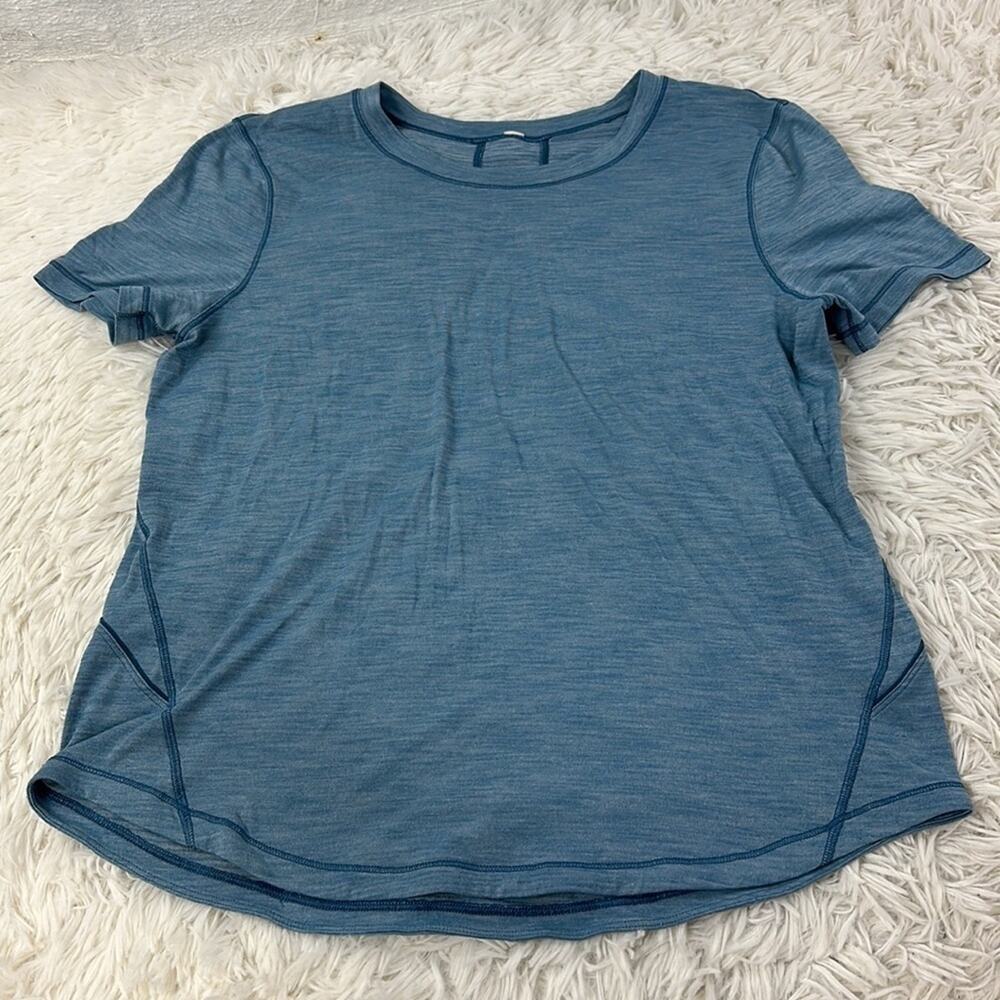 Lululemon Long Distance Short Sleeve Heathered Seascape